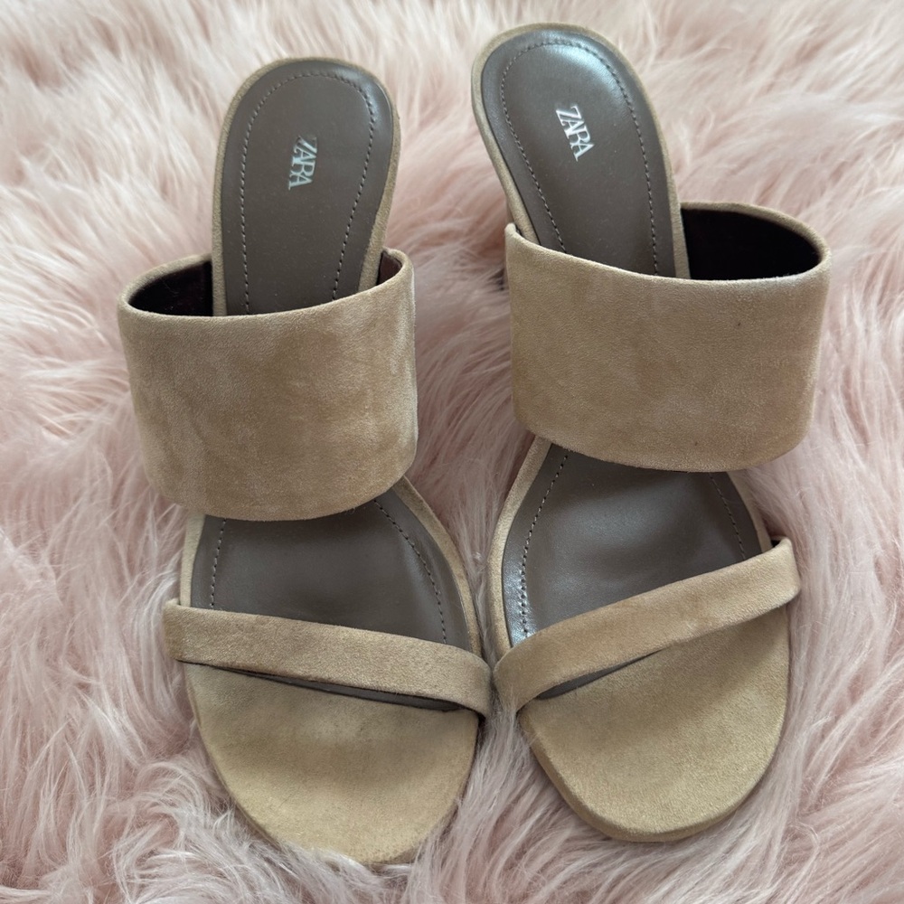 Zara slip in suede heel